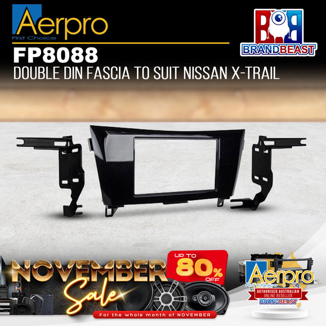 Aerpro FP8088 Double DIN Gloss Black Facia Kit Suit Nissan Various Models