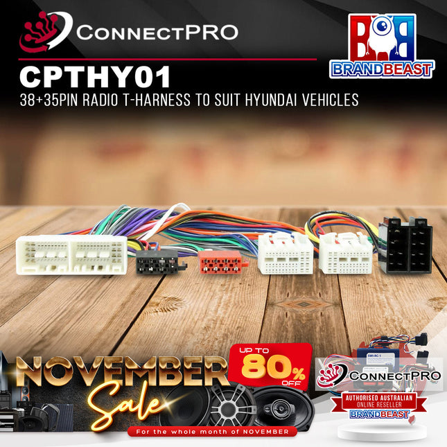 ConnectPRO CPTHY01 38+35Pin Radio T-Harness to Suit Hyundai Vehicles