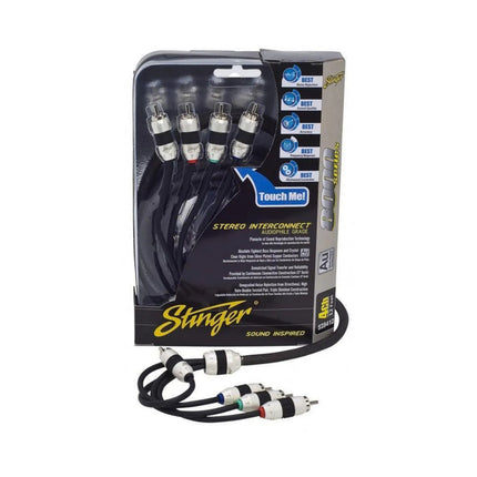 Stinger SI8417 8000 Series 4 Channel Triple Shielded RCA - 17ft (5m)