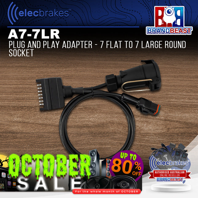 Elecbrakes A 7-7LR Plug and Play Adapter - 7 Flat to 7 Large Round Socket