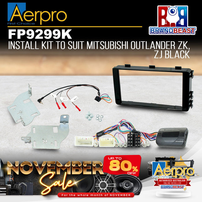 Aerpro FP9299K 2-DIN Stereo Install Kit Suit Mitsubishi Outlander 2013-On Amplif