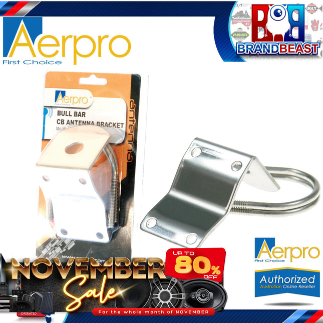 Aerpro CBBB4 Stainless Steel Universal Bull Bar Mount UHF Antenna Bracket