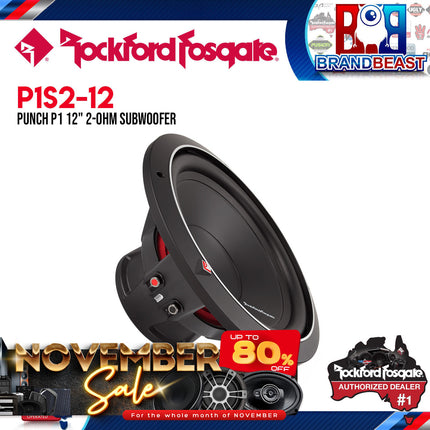Rockford Fosgate P1S2-12 Punch 12" P1 2-Ohm SVC Subwoofer