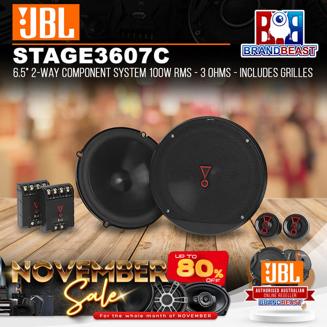 JBL Stage3 607C 6.5" 2-Way Component System 100W RMS - 3 Ohms - Includes Grilles