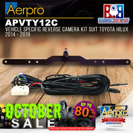 Aerpro APVTY12C Vehicle Specific Reverse Camera Kit Suit Toyota Hilux 2014 - 2019