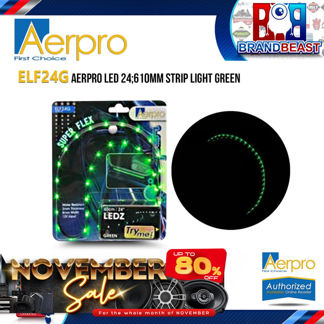Aerpro ELF24G LED 24" 610mm Flexible LED Strip Light - Green