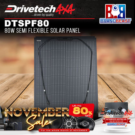 Drivetech4X4 DTSPF80 80W Semi Flexible Solar Panel