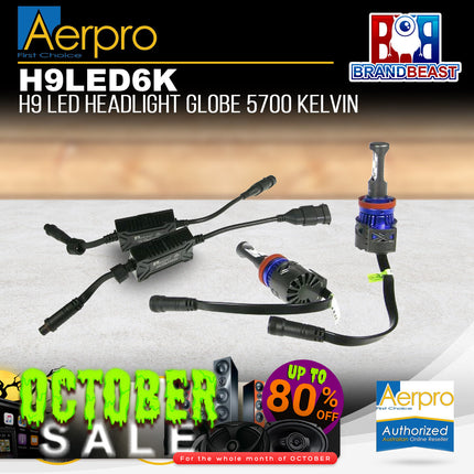 Aerpro H9Led6K H9 Led Headlight Globe 5700 Kelvin