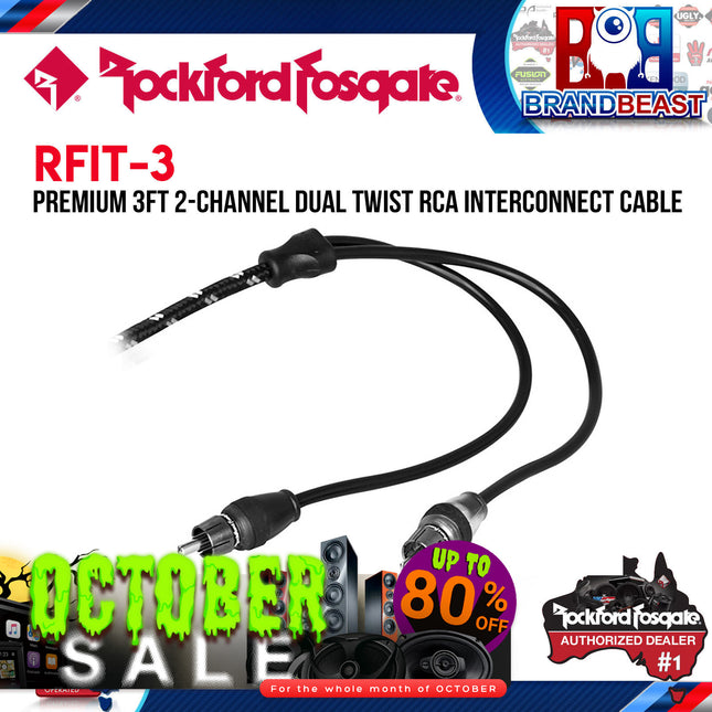 Rockford Fosgate RFIT-3 3 Feet Premium Dual Twist Signal Cable