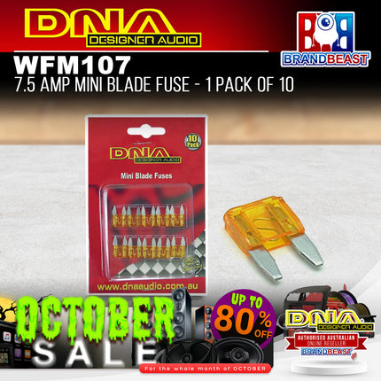 DNA WFM107 7.5 Amp Mini Blade Fuse - 1 Pack Of 10