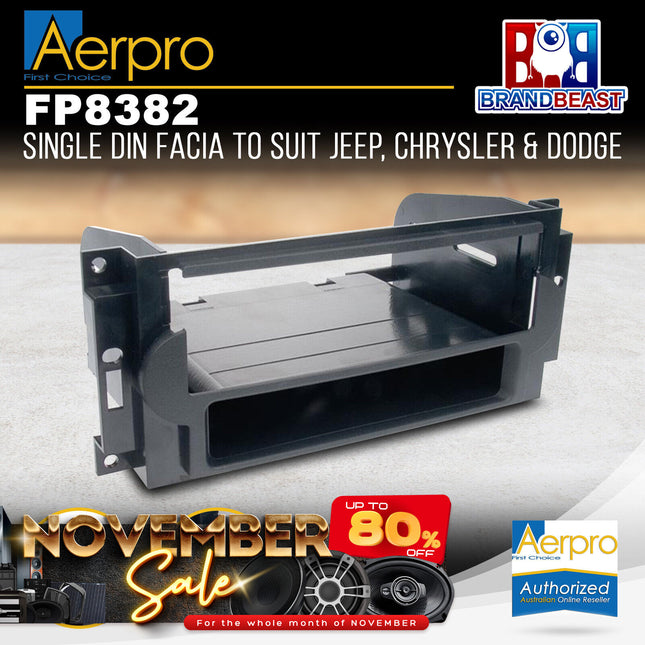 Aerpro FP8382 Single DIN Facia to Suit Chrysler/Jeep/Dodge