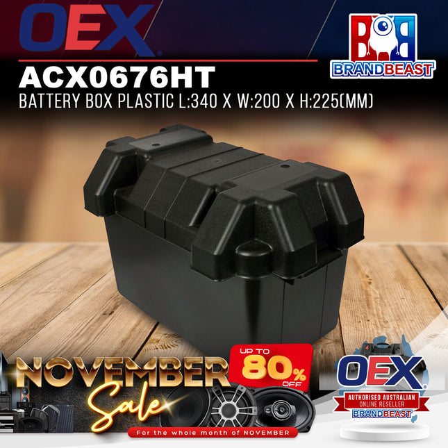 OEX ACX0676HT Plastic Battery Box (340 x 200 x 225mm)