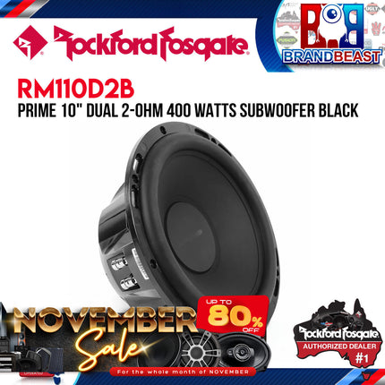 Rockford Fosgate RM110D2B Prime 10" Dual 2-Ohm Subwoofer - Black