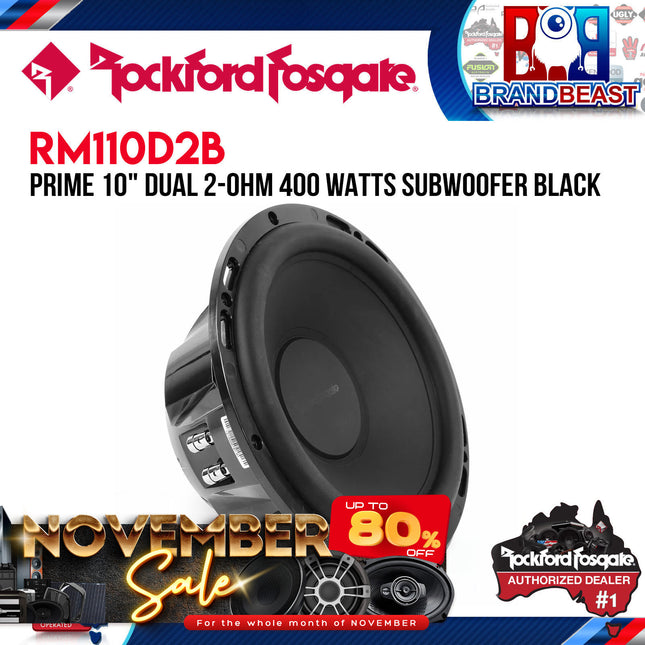 Rockford Fosgate RM110D2B Prime 10" Dual 2-Ohm Subwoofer - Black
