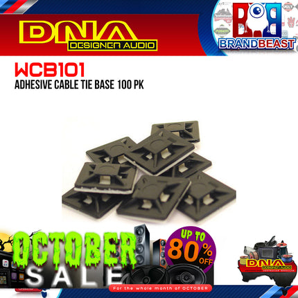 DNA WCB101 Adhesive Cable Tie Base - 100 Pieces
