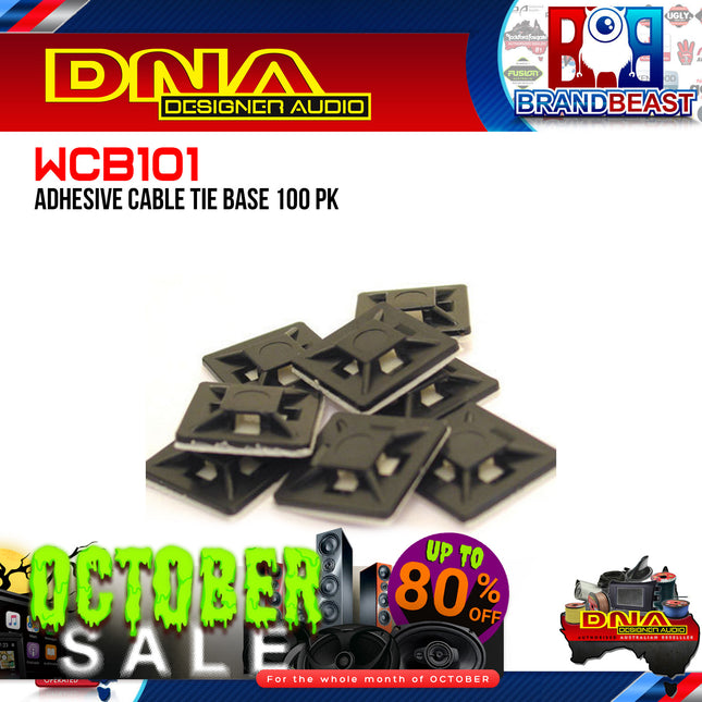 DNA WCB101 Adhesive Cable Tie Base - 100 Pieces