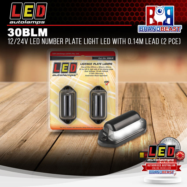 LED Autolamps 30BLM 12/24V LED Number Plate Light LED With 0.14M Lead (2 Pce)