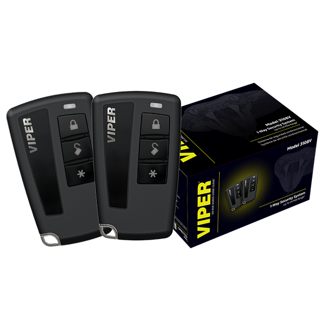 VIPER 3108V enhanced security system with dual 4-button transmitters, control center, and smartphone upgrade compatibility