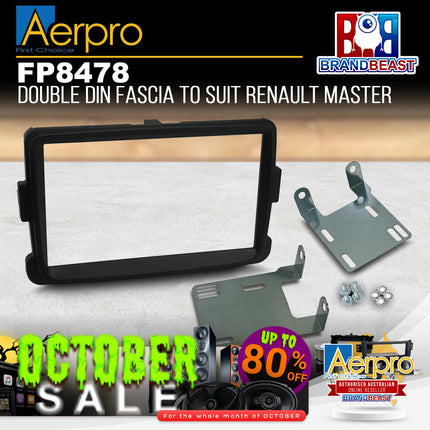 Aerpro FP8478 Double DIN Facia Kit Suit Renault Master - Matte Black
