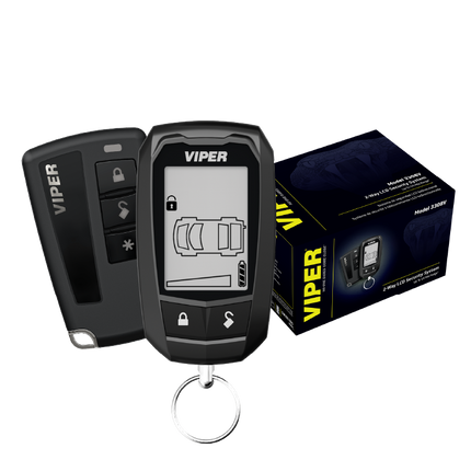 VIPER 3308V LCD 2-way security system with command-confirming transmitter and backup 4-button remote for advanced vehicle protection
