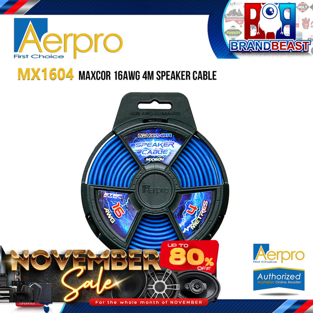 Aerpro MX1604 MAXCOR 16AWG 4M Speaker Cable