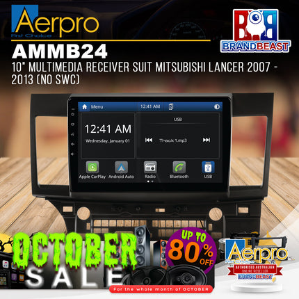Aerpro AMMB24 10" Multimedia Receiver Suit Mitsubishi Lancer 2007 - 2013