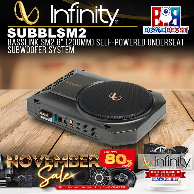 Infinity SUBBLSM2 BASSLINK SM2 8" (200mm) Self-Powered Underseat Subwoofer System