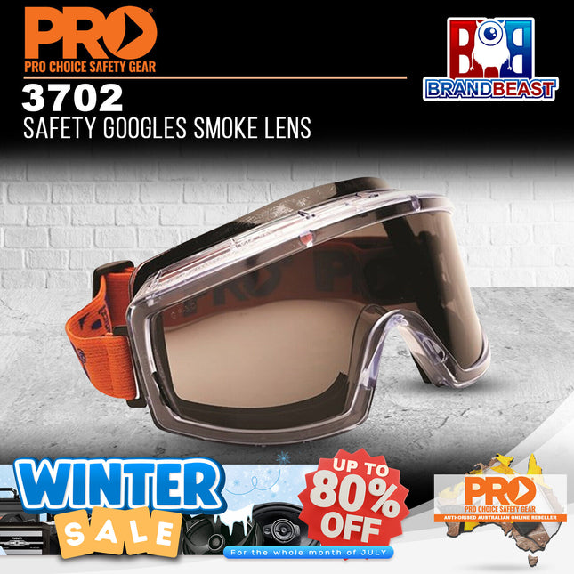 Pro Choice 3702 Safety Goggles Smoke Lens