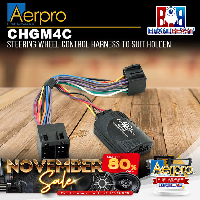 Aerpro CHGM4C Steering Wheel Control Harness to Suit Holden