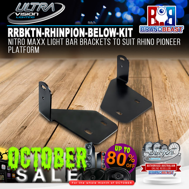 Ultra Vision Lighting RRBKTN-RHINPION-BELOW-KIT Nitro Maxx Light Bar Brackets to suit Rhino Pioneer Platform