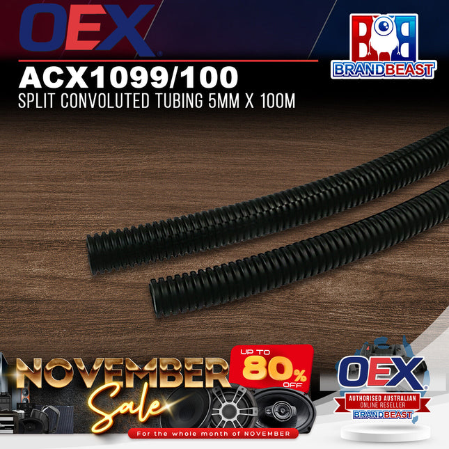 OEX ACX1099/100 Split Convoluted Tubing 5mm x 100m