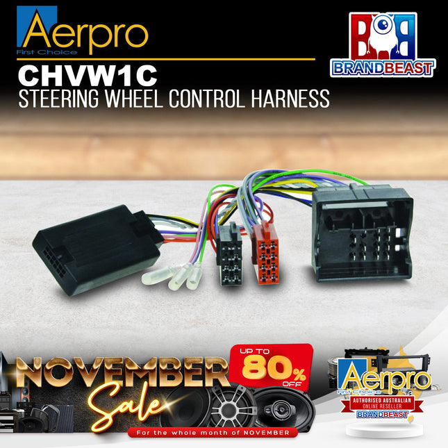 Aerpro CHVW1C Steering Wheel Control Harness to Suit Volkswagen