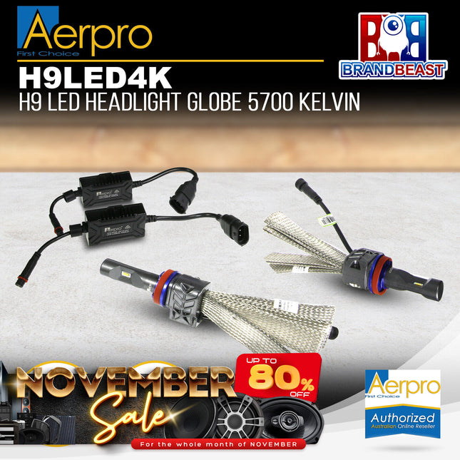 Aerpro H9LED4K H9 Led Headlight Globe 5700 Kelvin