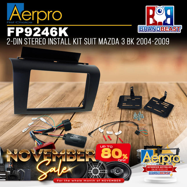 Aerpro FP9246K Double DIN Install Kit to Suit Mazda 3 BK