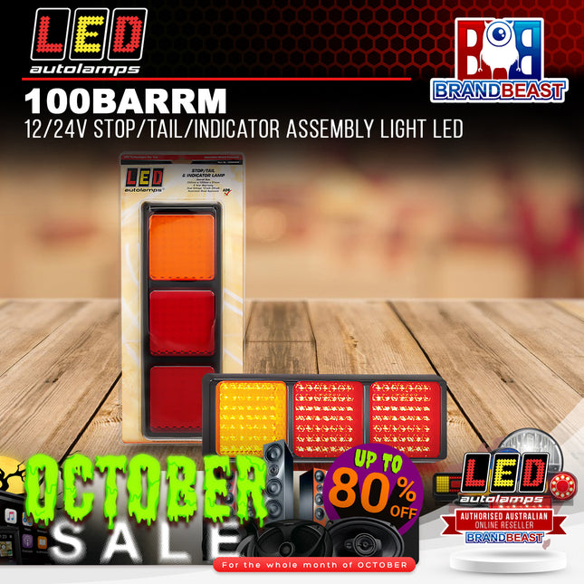 LED Autolamps 100BARRM 12/24V Stop/Tail/Indicator Assembly Light LED