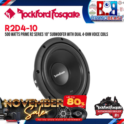 Rockford Fosgate R2D4-10 Prime 10" R2 4-Ohm DVC Subwoofer