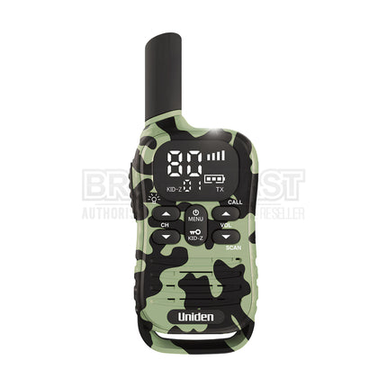 UNIDEN UH45CG MAX - Ultra-Compact UHF Radio in Camouflage Green with Kid-Zone Plus and USB-C Charging