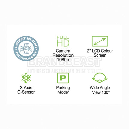 UNIDEN CAM35 - Full HD 1080P Dash Cam with 2" LCD Screen and Parking Mode