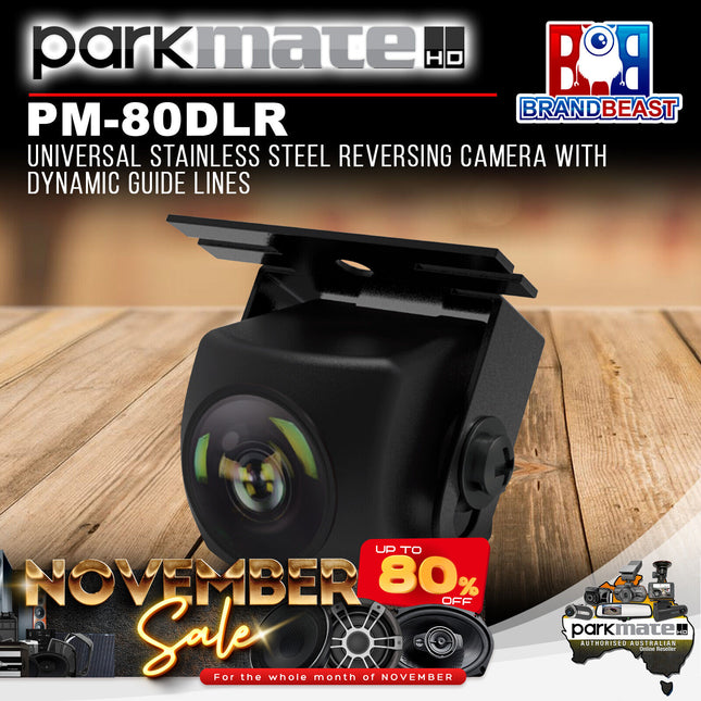 Parkmate PM-80DLR Universal Stainless Steel Reversing Camera With Dynamic Guide Lines