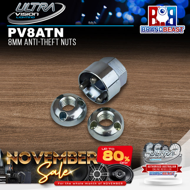 Ultra Vision Lighting PV8ATN 8mm Anti-Theft Nuts