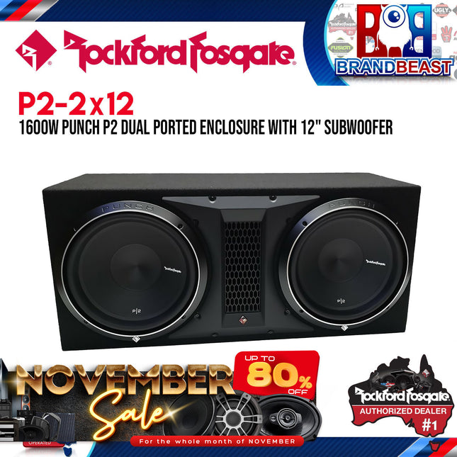 Rockford Fosgate P2-2X12 Punch Dual P2 12" Loaded Enclosure