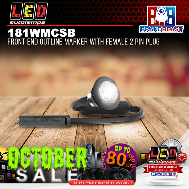 LED Autolamps 181WMCSB Front End Outline Marker With Female 2 Pin Plug