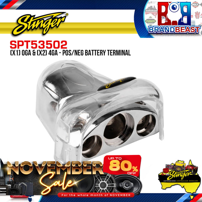 Stinger SPT53502 Positive Battery Terminal (1) 1/0GA + (1) 4GA + (2) 8GA Outputs