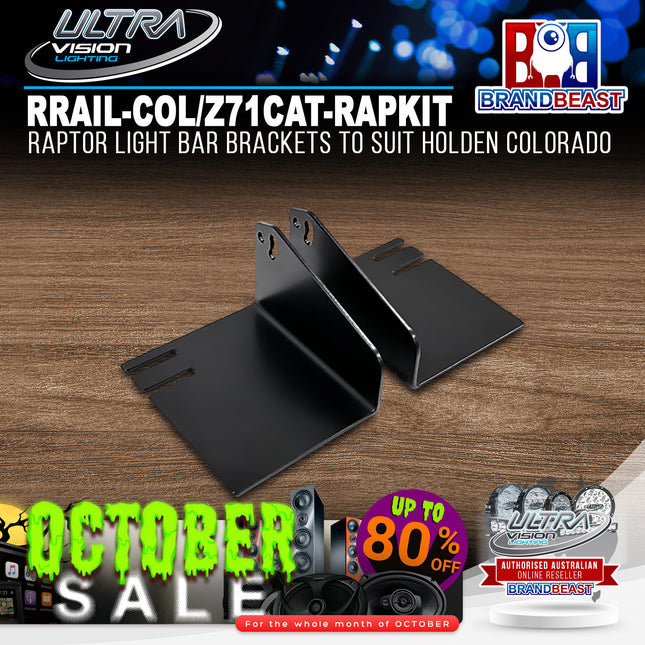 Ultra Vision Lighting RRAIL-COL/Z71CAT-RAPKIT Raptor Light Bar Brackets to suit Holden Colorado