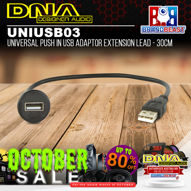 DNA UNIUSB03 Universal Push In USB Adaptor Extension Lead - 30cm