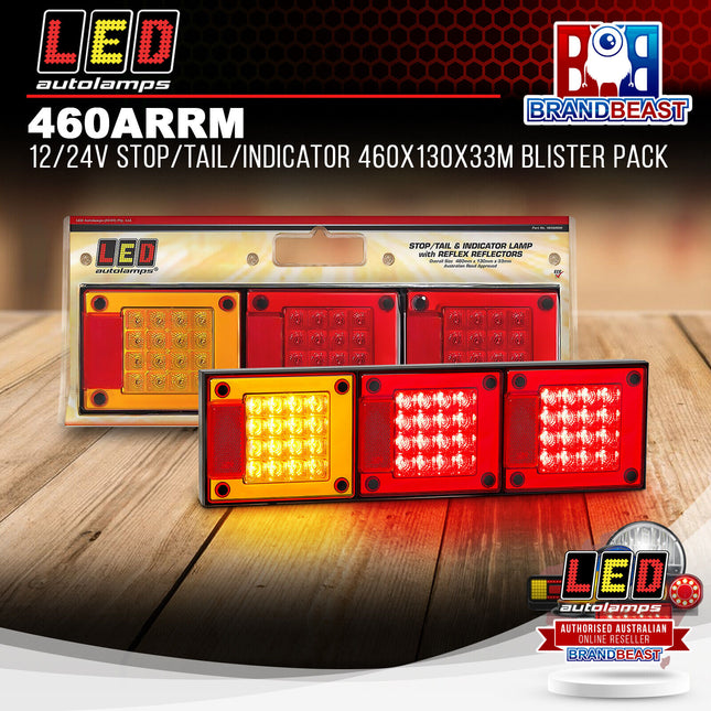 LED Autolamps 460ARRM 12/24V Stop/Tail/Indicator 460x130x33m Blister Pack