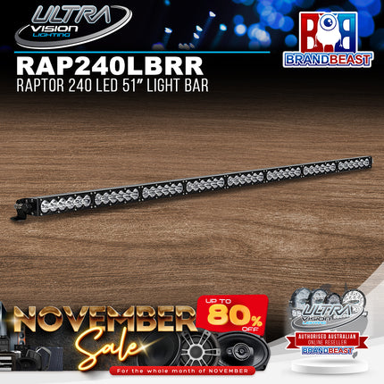 Ultra Vision Lighting RAP240LBRRv2 Raptor 240 LED 51" Light Bar - 5700K & Combo