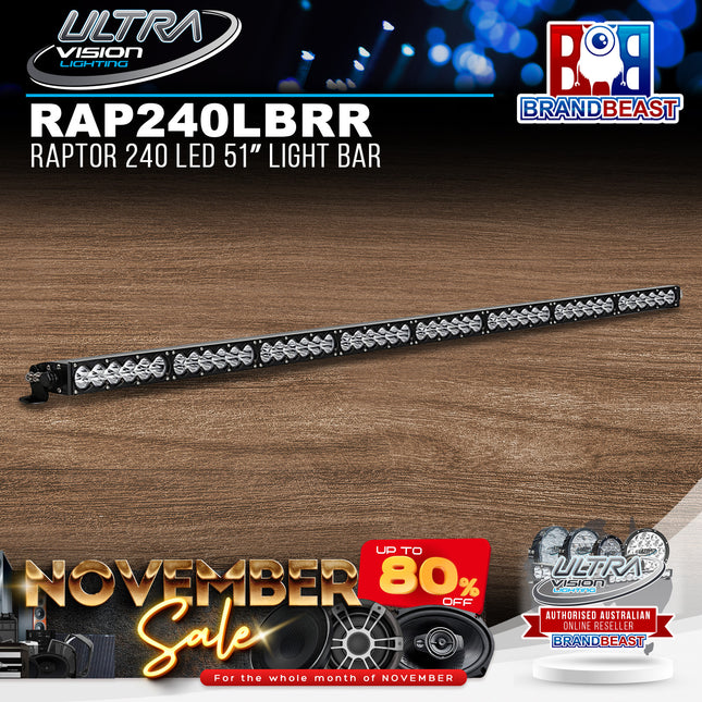 Ultra Vision Lighting RAP240LBRRv2 Raptor 240 LED 51" Light Bar - 5700K & Combo