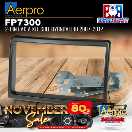 Aerpro FP7300 Double DIN Silver Facia Kit Suit Hyundai i30 FD 2007 - 2012