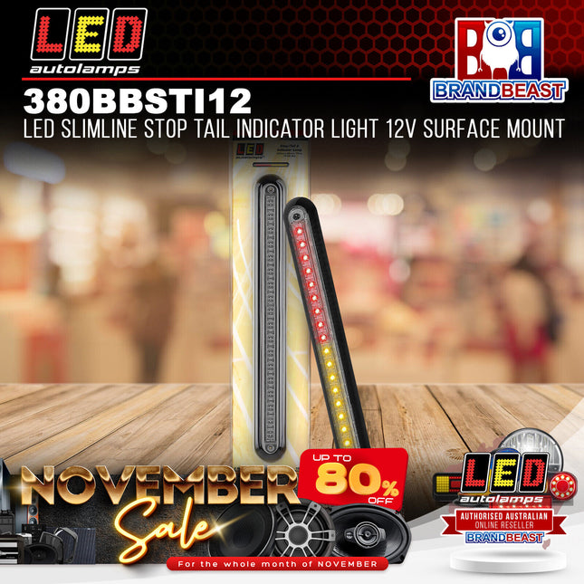 LED Autolamps 380BBSTI12 LED Slimline Stop Tail Indicator Light 12V SurfaceMount